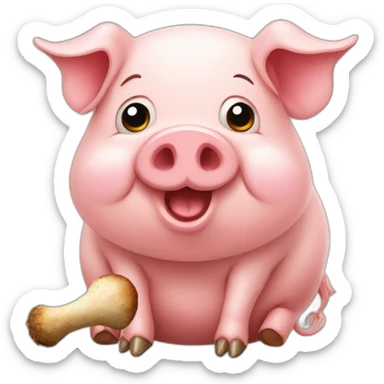 pig high with mushroom sticker