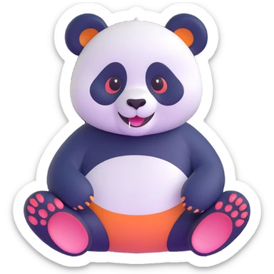 grinning panda sticker