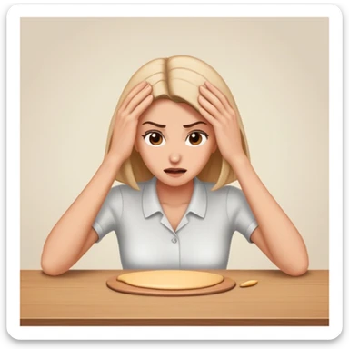 woman smacking head on table  sticker