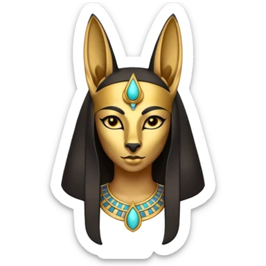  setting posed young feminine Anubis  sticker