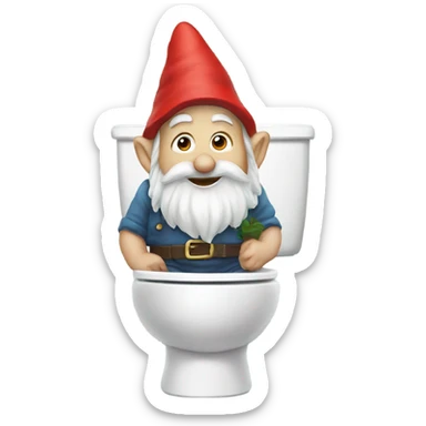 Gnome on a toilet sticker