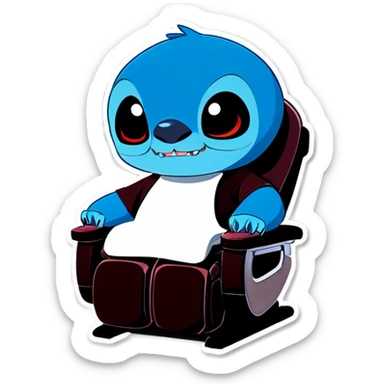 Stitch stand in a massage chair sticker