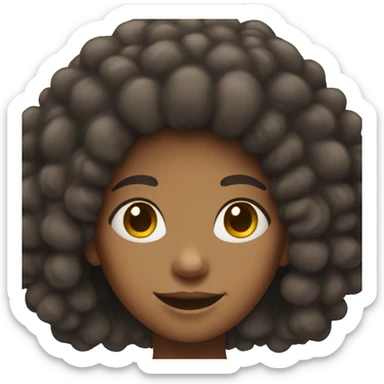 smiling girl with afro hairstyle sticker