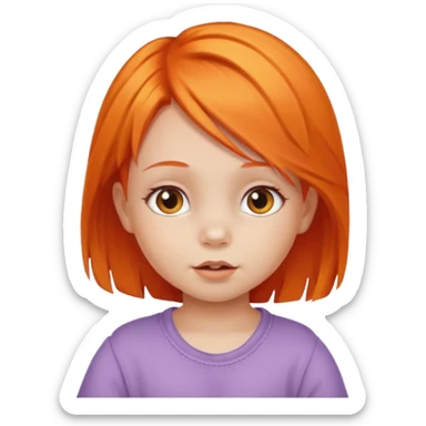 girl baby with orange hair sticker