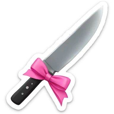 Knife with a pink bow  sticker