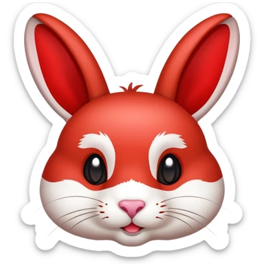 Sichuan rabbit head with spices and red color, simplified emoji style with bold outlines and bright colors, cartoon style Chengdu specialty Tou Tou sticker