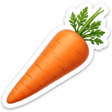 Create a carrot with a bend and a curve  sticker