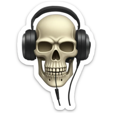 Military Skeleton mask with a long black mask underneath it and headset with a microphone sticker