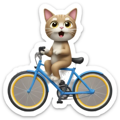 Un chat sur un vélo  sticker