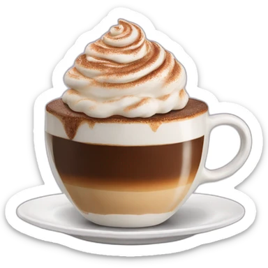 Cake dipped in a cappuccino sticker