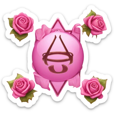 Pink deck of cards with glitter and roses  sticker