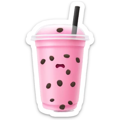 Pink boba tea no face sticker