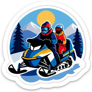 A group that drives Schneemobil in the winter sticker