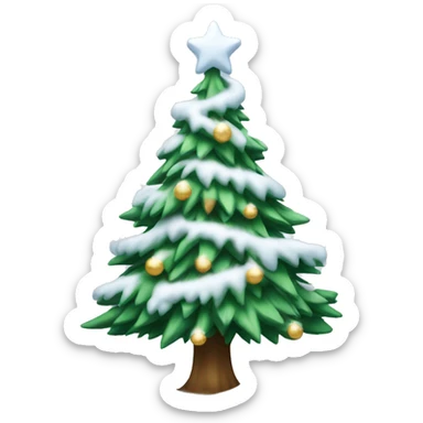 Christmas tree with a snow sticker