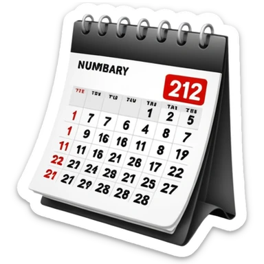 calendar in perspective, only the date, without the rest of the text sticker