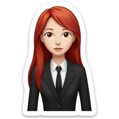 Mujer flaca con cabello largo color rojo color de piel blanca, Hombre de color medio moreno con cabello color negro, flaco sticker