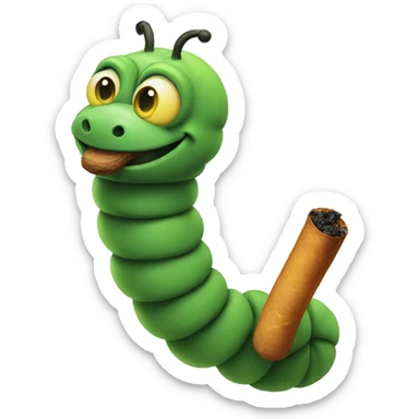 smoking caterpillar sticker