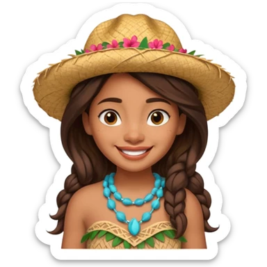 Moana wear Hawaii's hat version sticker
