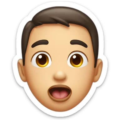 boy tongue out face sticker