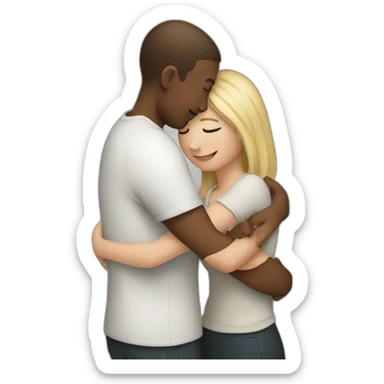 White lovers hug sticker