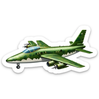 military airplane with a crocodile head dropping bombs sticker