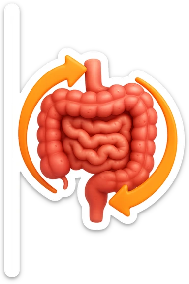 emoji 3d stile iphone di un intestino che si rigenera 3d sticker