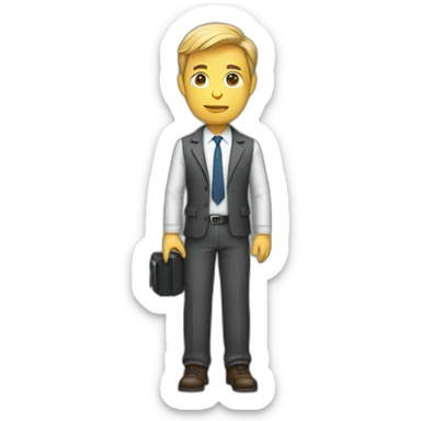 journalist with full body holding a micro sticker