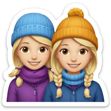 i want an emoji with 2 blonde girls like the movie "the holiday" They are not touching each other sticker