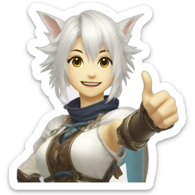 Y'shtola thumbs up final fantasy xiv sticker