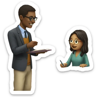 tutor transfers knowledge to student sticker