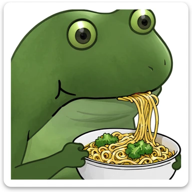 bufo eating noodles sticker