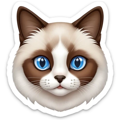 Snowshoe cat blue eyes  sticker