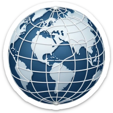 globe with only white network connections sticker