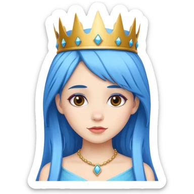 blue bun haired princess  sticker