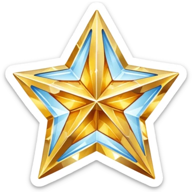 carved crystal star a shining "$" symbol sticker