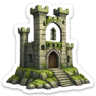 old ruined castle  sticker