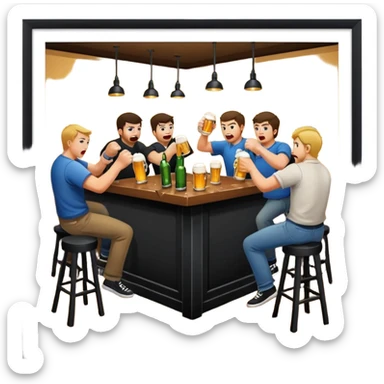 Bar fight  sticker