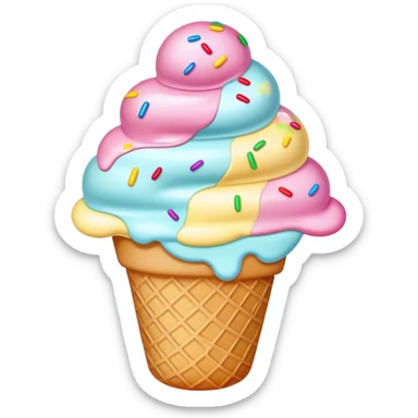 Melted pastel ice cream sticker