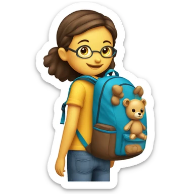 Rucksack für ein Kindergarten Kind Mädchen mit Teddy sticker