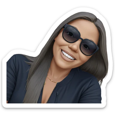 smiling girl in sunglasses sticker