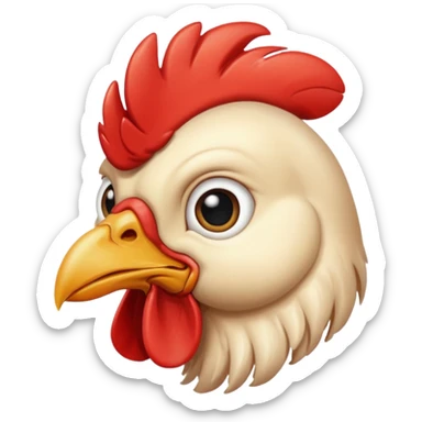 A chicken head that looks retarded sticker