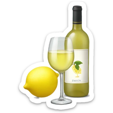 White wine with lemon sticker