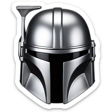 Mandalorian helmet silver sticker