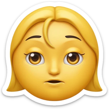 sassy emoji character with a big booty looking to the side with a raised eyebrow, humorous and bold sticker