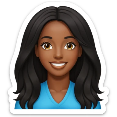 Kelly Rowland with black long hair sticker