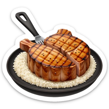 pork chops with white rice sticker