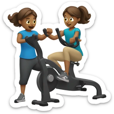 Two people exercising sticker
