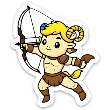 Sagittarius archer centaur fighting Aries ram, Sagittarius victorious sticker