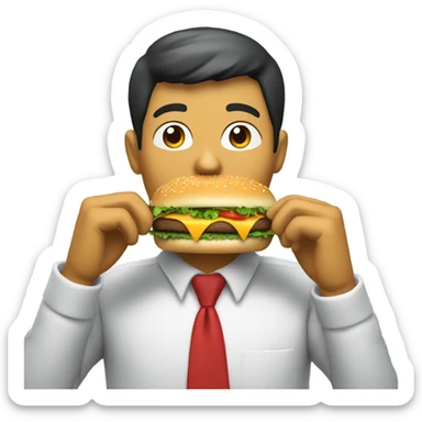 Caseoh eating a burger sticker