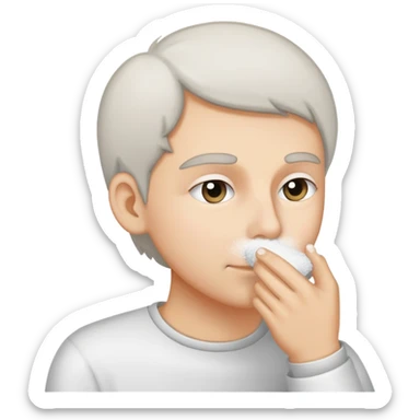 Person sniffing substance sticker